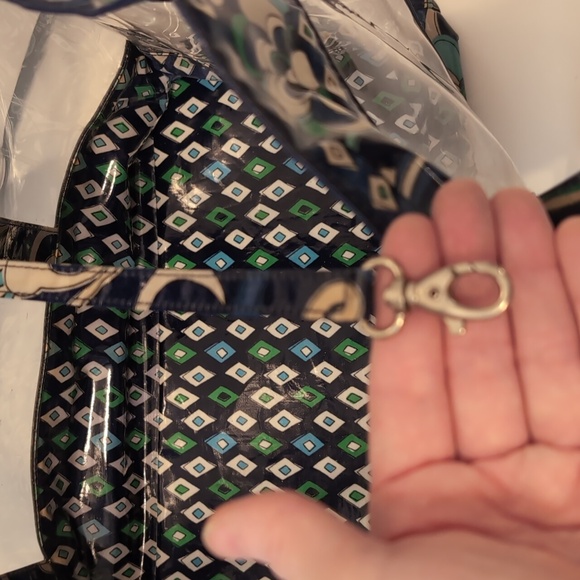 Vera Bradley Clear Large Tote Bag with Blue and Green Pattern - Picture 4 of 10